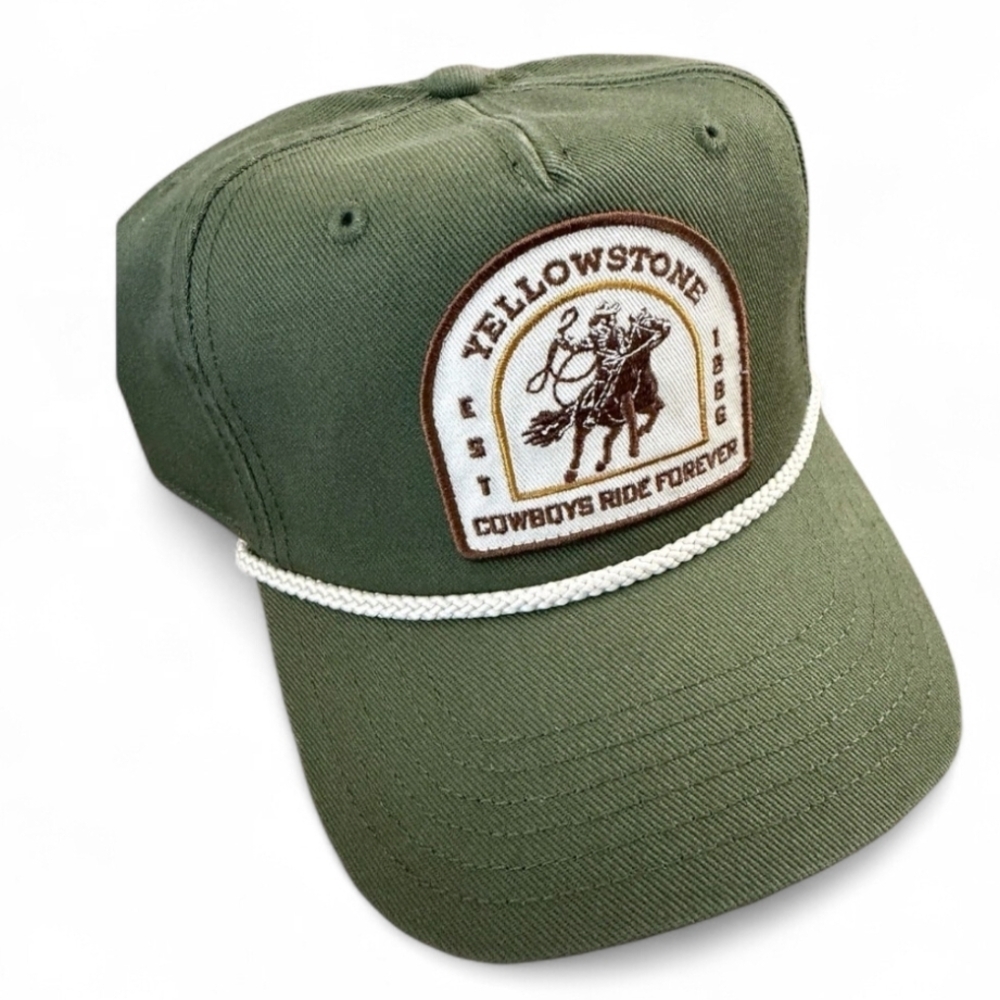 Yellowstone Official Rope Hat Cap Patch Logo Cowboys Ride Forever - Picture 2 of 5